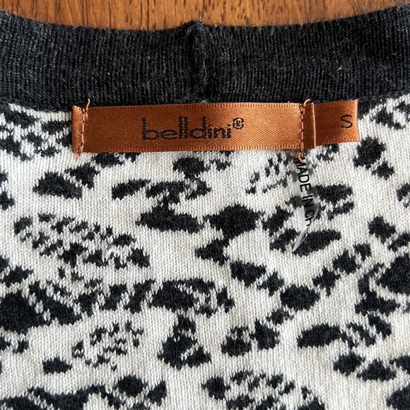 Belldini black and white patterened cotton cardigan, Size S - Picture 3 of 7